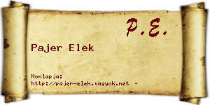 Pajer Elek névjegykártya
